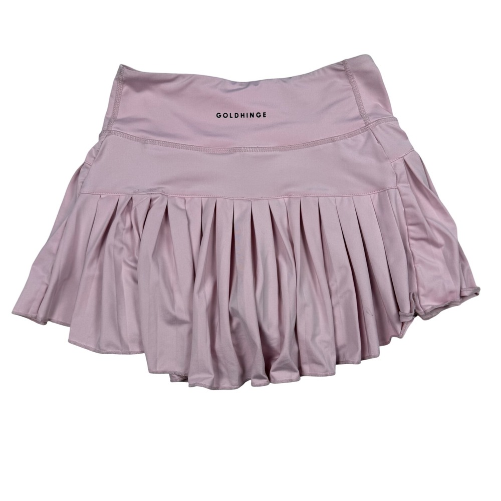 Goldhinge Pleated Tennis Skirt Pink Athletic Skort Mini Skirt Womens Small